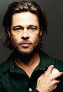 Brad Pitt Long Hairstyle With Beard Photos