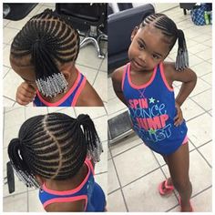 Toddler Braided Pigtail Hairstyles With Beads For Black Kids