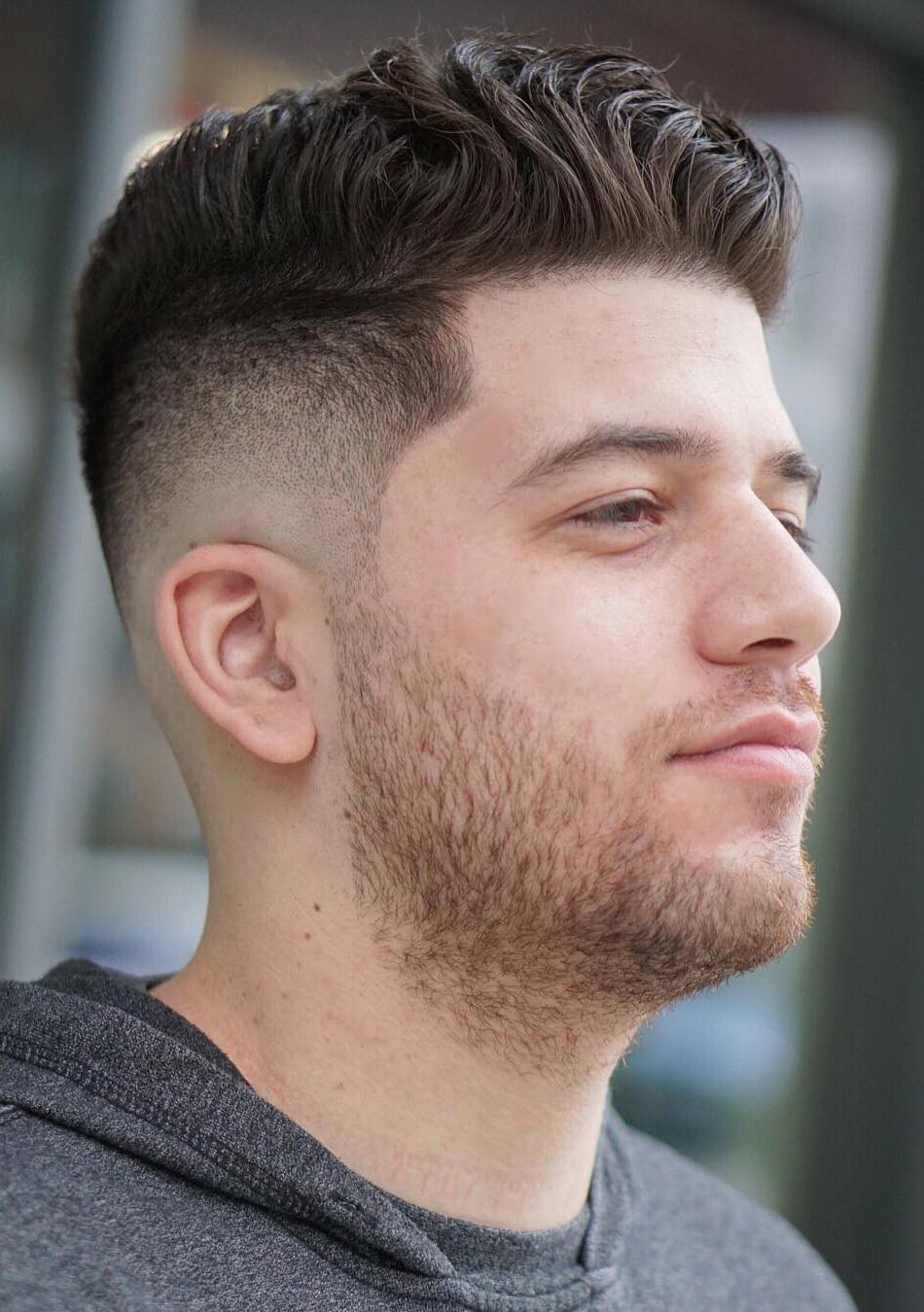 Wavy Hair with Undercut Drop Fade